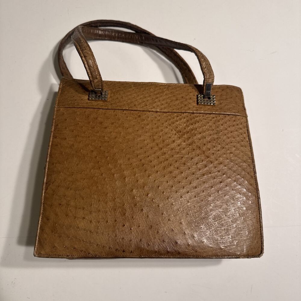Vintage BrownOstrich Leather Small Hand Bag